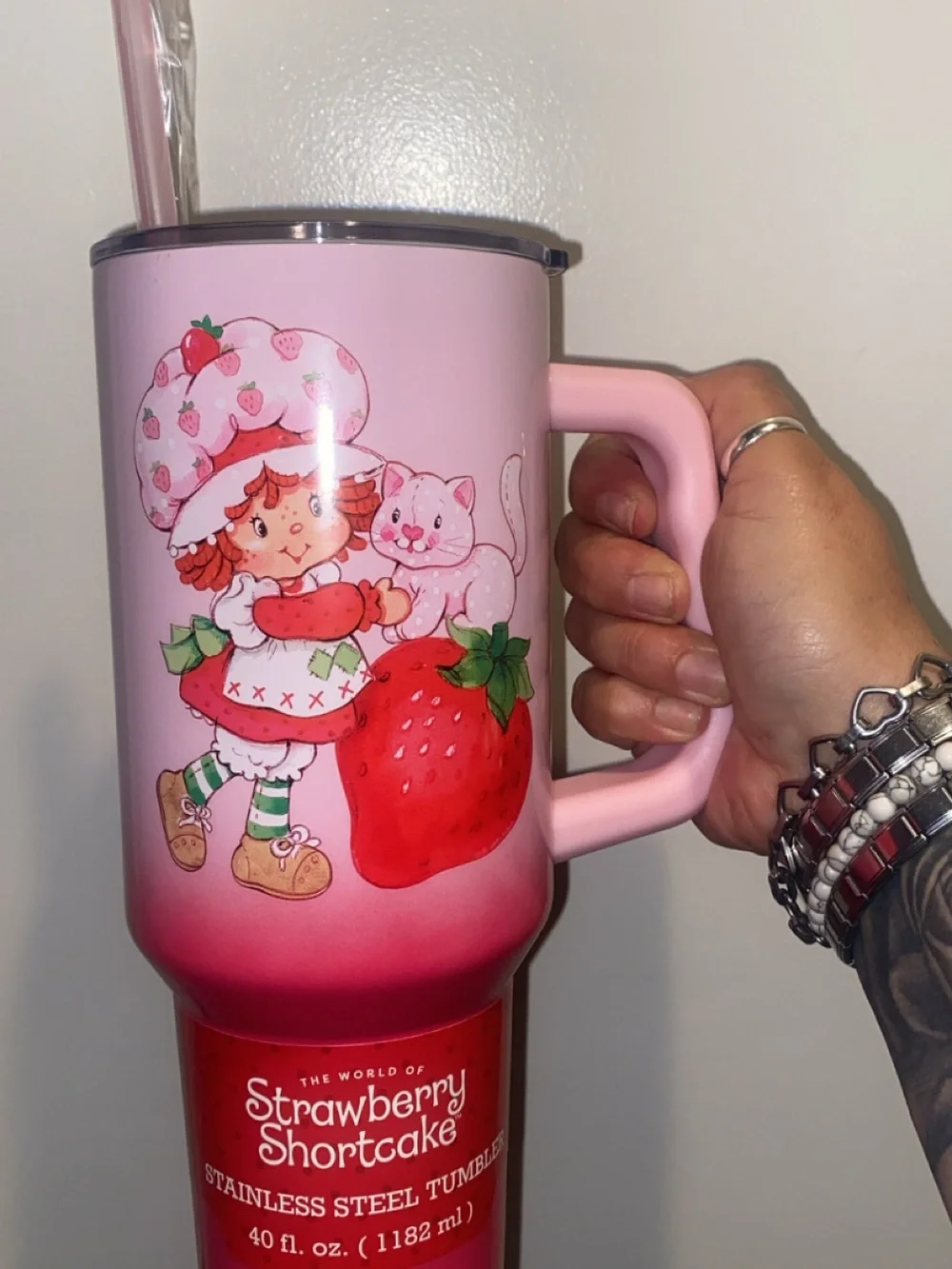 Strawberry Shortcake Pink Strawberry Travel 40oz Tumbler